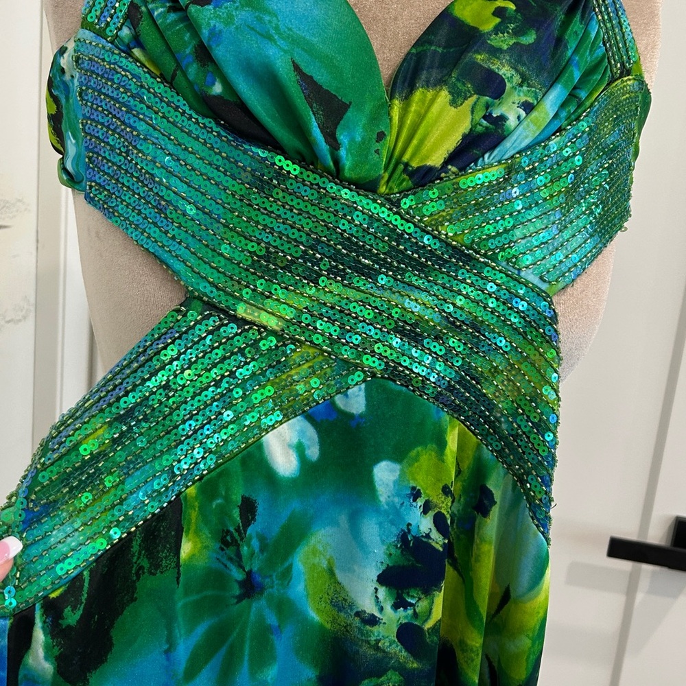 Masquerade Formal Embellished Halter Maxi Dress | Size 7/8 - Picture 12 of 12